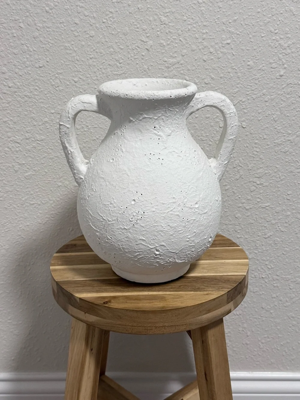 Opalhouse Designed with Jungalow White Textured Vase, Handcrafted Ceramic